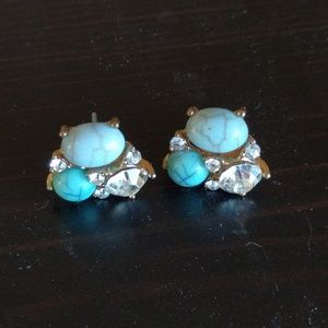 Fashion Triple Stone Stud Earrings